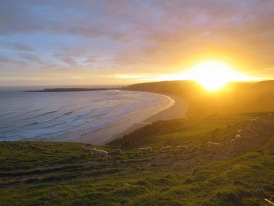 Atardecer desde Florence Hill Lookout con vistas a la playa